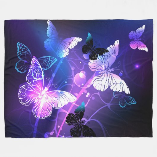 Hintergrund mit Nachtschmetterlingen Fleecedecke (Vorderseite (Horizontal))