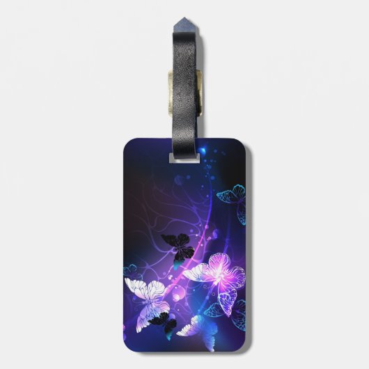 Hintergrund mit Nachtschmetterlingen Gepäckanhänger (Rückseite vertikal)