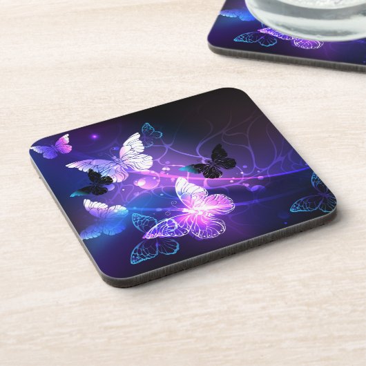 Hintergrund mit Nachtschmetterlingen Getränkeuntersetzer (Linke Seite)