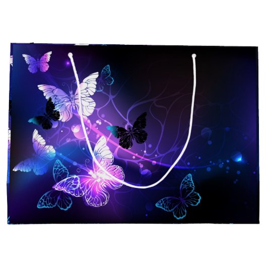 Hintergrund mit Nachtschmetterlingen Große Geschenktüte (Rückseite)