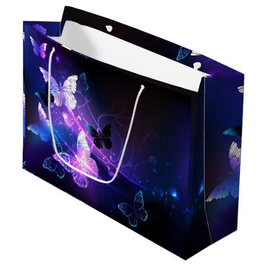 Hintergrund mit Nachtschmetterlingen Große Geschenktüte (Vorderseite Schrägansicht)