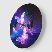 Hintergrund mit Nachtschmetterlingen Große Wanduhr (Winkel)