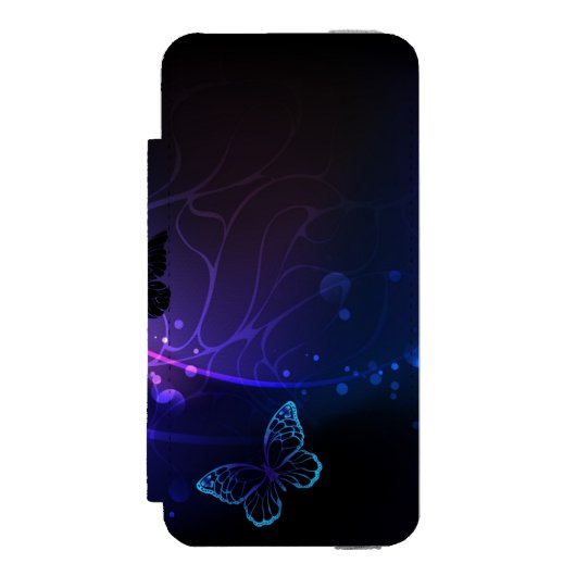 Hintergrund mit Nachtschmetterlingen Incipio iPhone Geldbeutel-Hülle (Folio Vorderseite)