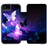 Hintergrund mit Nachtschmetterlingen Incipio iPhone Geldbeutel-Hülle (Folio Geöffnet)