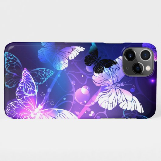 Hintergrund mit Nachtschmetterlingen iPhone Hülle (Rückseite (Horizontal))