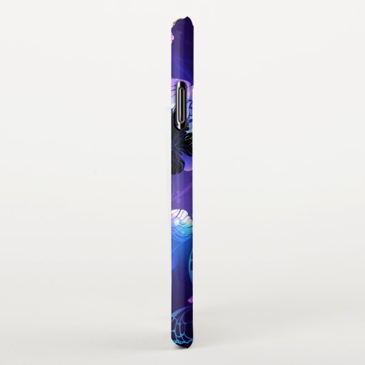 Hintergrund mit Nachtschmetterlingen iPhone Hülle (Rechte Seite)