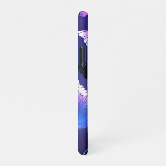 Hintergrund mit Nachtschmetterlingen iPhone Hülle (Rechte Seite)