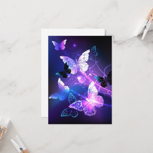 Hintergrund mit Nachtschmetterlingen Karte (Vorderseite/Rückseite Beispiel)