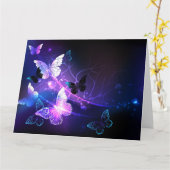 Hintergrund mit Nachtschmetterlingen Karte (Gelbe Blume)