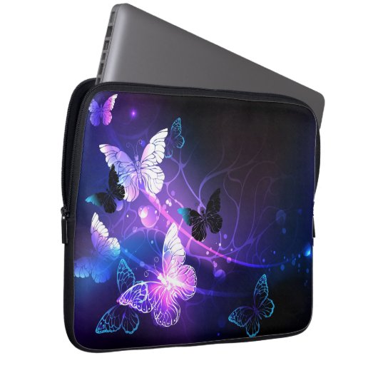 Hintergrund mit Nachtschmetterlingen Laptopschutzhülle (Vorne Rechts)