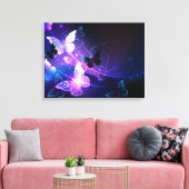 Hintergrund mit Nachtschmetterlingen Leinwanddruck (Insitu (Wohnzimmer))