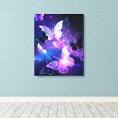 Hintergrund mit Nachtschmetterlingen Leinwanddruck (Insitu (Holzboden))