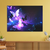 Hintergrund mit Nachtschmetterlingen Leinwanddruck (Insitu (Wohnzimmer))