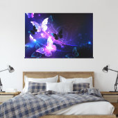 Hintergrund mit Nachtschmetterlingen Leinwanddruck (Insitu (Schlafzimmer))