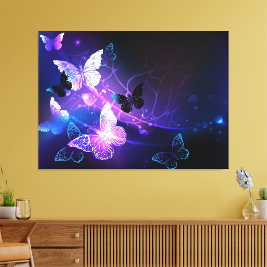 Hintergrund mit Nachtschmetterlingen Leinwanddruck (Insitu (Wohnzimmer))