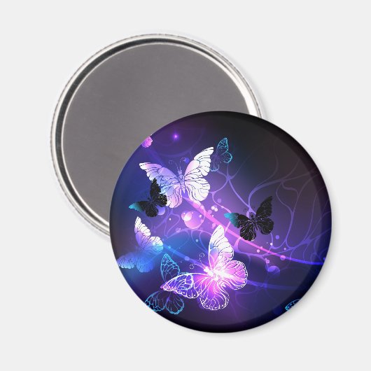 Hintergrund mit Nachtschmetterlingen Magnet (Vorderseite/Rückseite)
