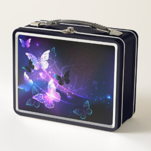 Hintergrund mit Nachtschmetterlingen Metall Brotdose