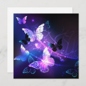 Hintergrund mit Nachtschmetterlingen Mitteilungskarte (Vorne/Hinten)