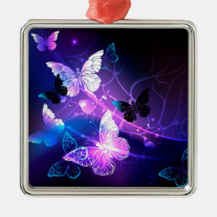 Hintergrund mit Nachtschmetterlingen Ornament Aus Metall