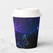 Hintergrund mit Nachtschmetterlingen Pappbecher (Rückseite)