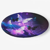 Hintergrund mit Nachtschmetterlingen Pappteller (Schrägansicht)