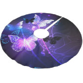 Hintergrund mit Nachtschmetterlingen Polyester Weihnachtsbaumdecke (Schrägansicht)