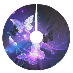 Hintergrund mit Nachtschmetterlingen Polyester Weihnachtsbaumdecke