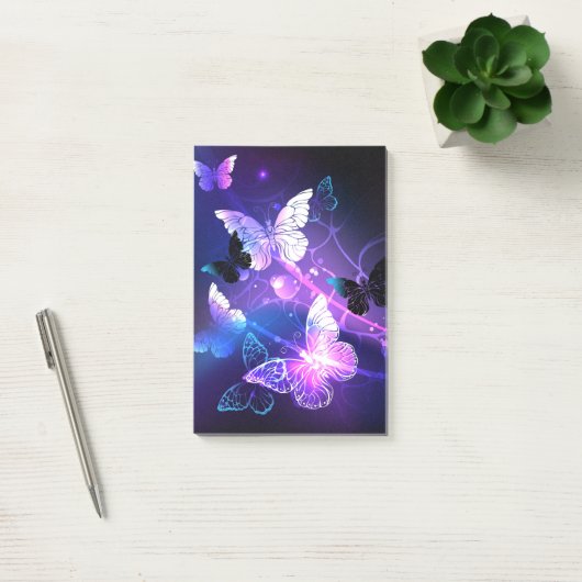 Hintergrund mit Nachtschmetterlingen Post-it Klebezettel (Büro)