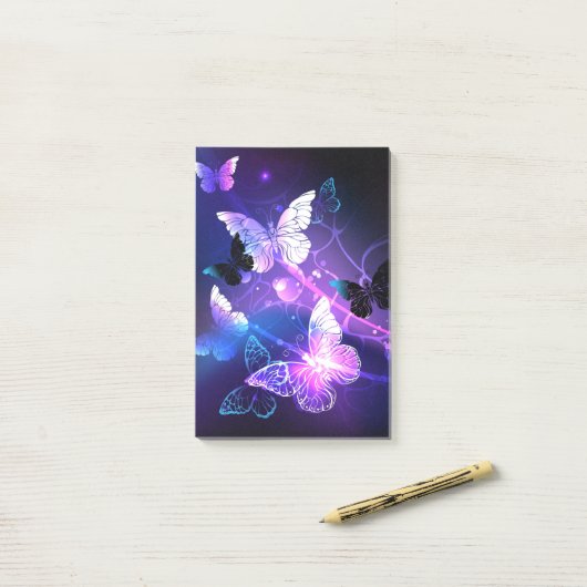 Hintergrund mit Nachtschmetterlingen Post-it Klebezettel (Auf Schreibtisch)