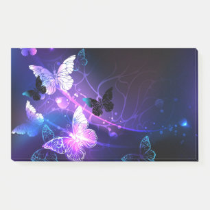 Hintergrund mit Nachtschmetterlingen Post-it Klebezettel