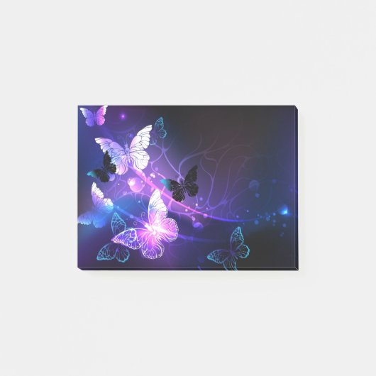 Hintergrund mit Nachtschmetterlingen Post-it Klebezettel (Vorderseite)