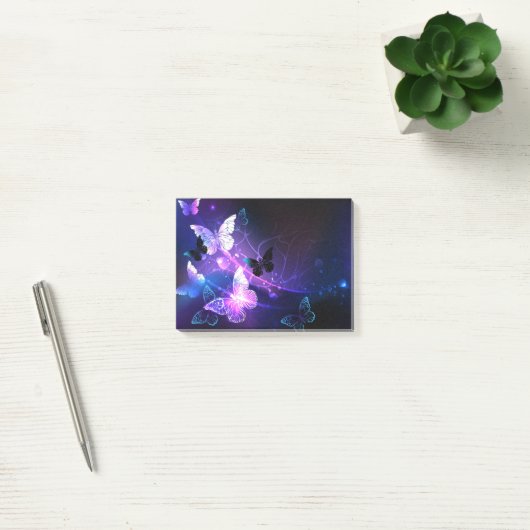 Hintergrund mit Nachtschmetterlingen Post-it Klebezettel (Büro)