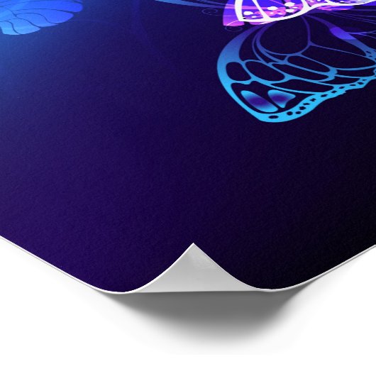 Hintergrund mit Nachtschmetterlingen Poster (Ecke)