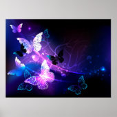 Hintergrund mit Nachtschmetterlingen Poster (Vorne)