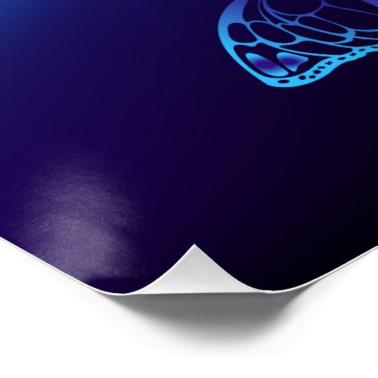 Hintergrund mit Nachtschmetterlingen Poster (Ecke)