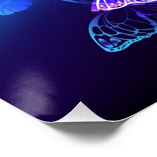 Hintergrund mit Nachtschmetterlingen Poster (Ecke)