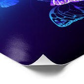 Hintergrund mit Nachtschmetterlingen Poster (Ecke)