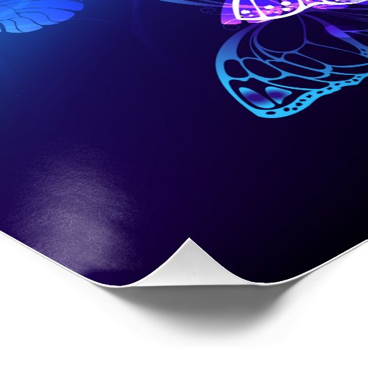 Hintergrund mit Nachtschmetterlingen Poster (Ecke)