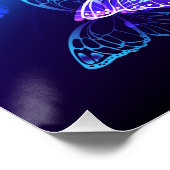 Hintergrund mit Nachtschmetterlingen Poster (Ecke)