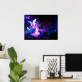 Hintergrund mit Nachtschmetterlingen Poster (Heimbüro)