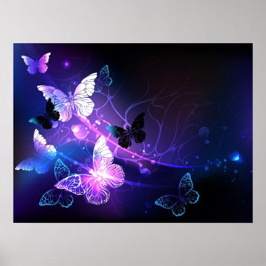 Hintergrund mit Nachtschmetterlingen Poster (Vorne)
