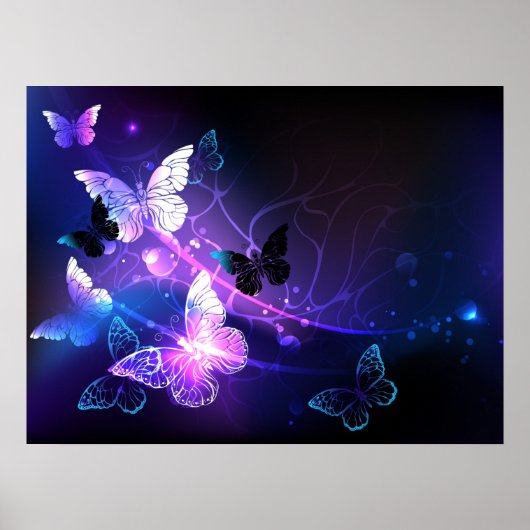 Hintergrund mit Nachtschmetterlingen Poster (Vorne)