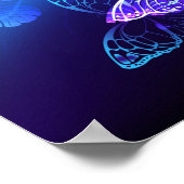 Hintergrund mit Nachtschmetterlingen Poster (Ecke)