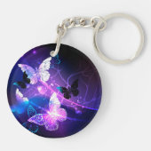 Hintergrund mit Nachtschmetterlingen Schlüsselanhänger (Rückseite)