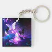 Hintergrund mit Nachtschmetterlingen Schlüsselanhänger (Rückseite)