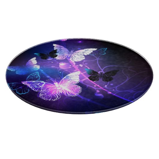 Hintergrund mit Nachtschmetterlingen Schneidebrett (Ecke)