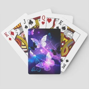 Hintergrund mit Nachtschmetterlingen Spielkarten