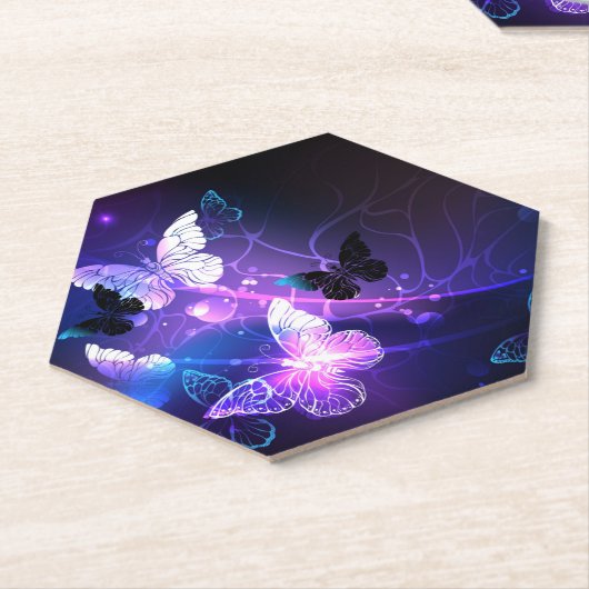 Hintergrund mit Nachtschmetterlingen Untersetzer (angewinkelt)