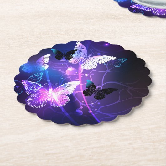 Hintergrund mit Nachtschmetterlingen Untersetzer (angewinkelt)