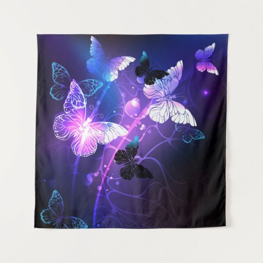 Hintergrund mit Nachtschmetterlingen Wandteppich (Vorderseite (Horizontal))